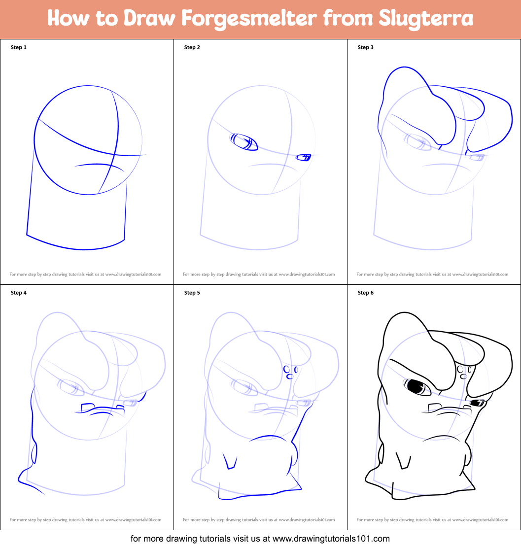 How to Draw Forgesmelter from Slugterra Printable Step by Step