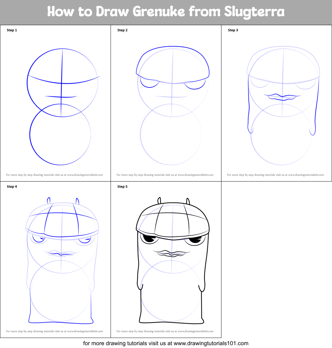 How to Draw Grenuke from Slugterra Printable Step by Step