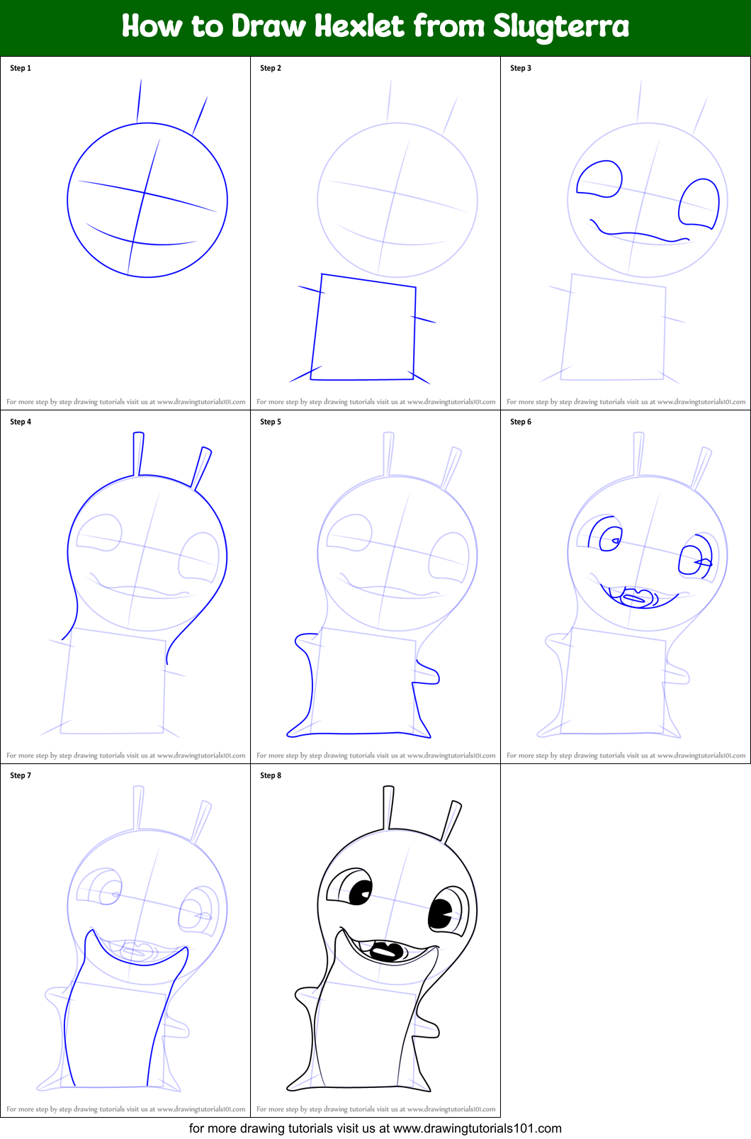How to Draw Hexlet from Slugterra Printable Step by Step