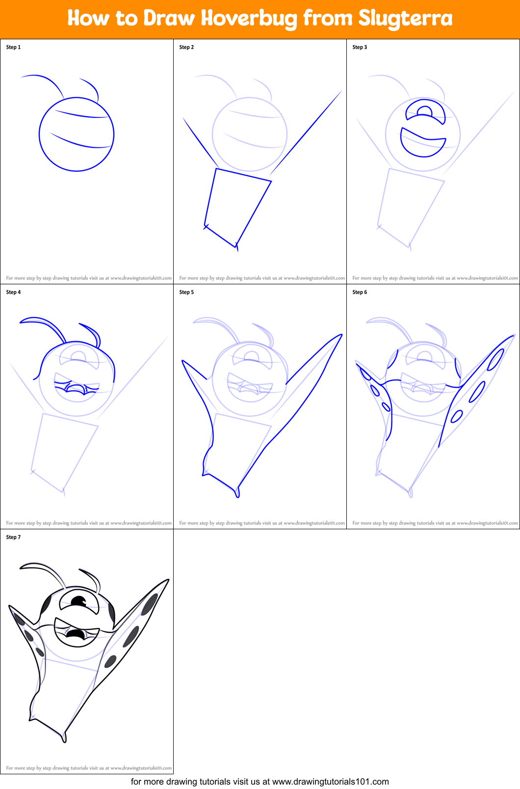 How to Draw Hoverbug from Slugterra Printable Step by Step
