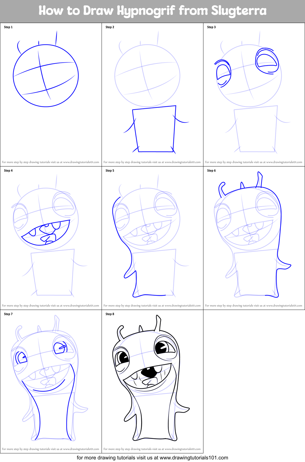 How to Draw Hypnogrif from Slugterra Printable Step by Step