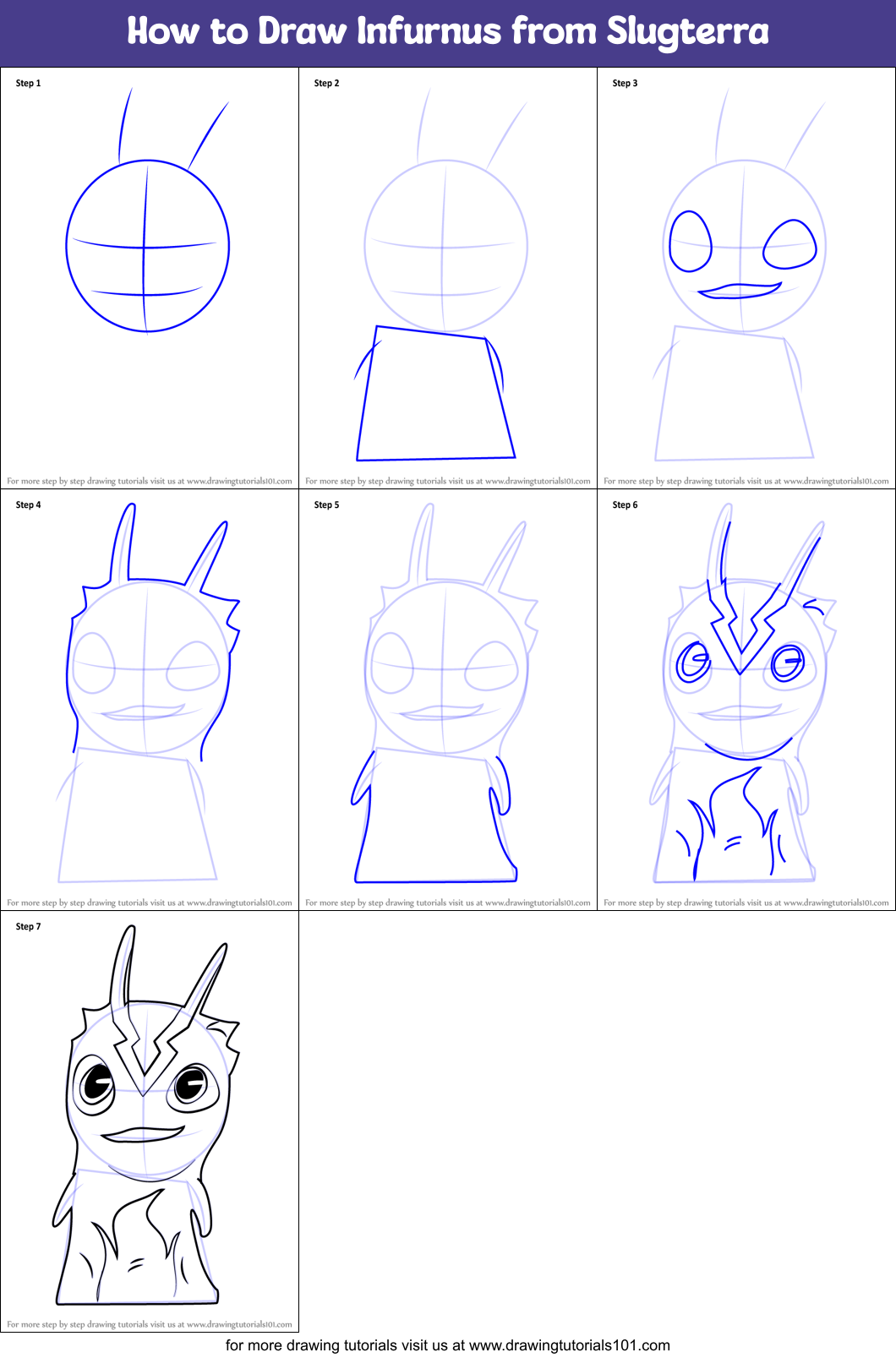 How to Draw Infurnus from Slugterra Printable Step by Step