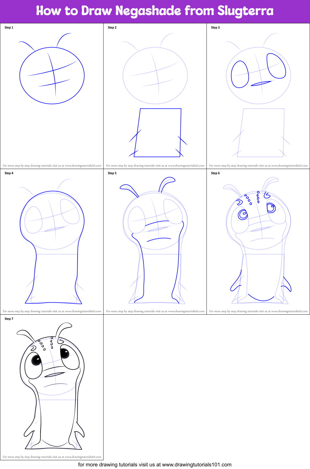 How to Draw Negashade from Slugterra Printable Step by Step