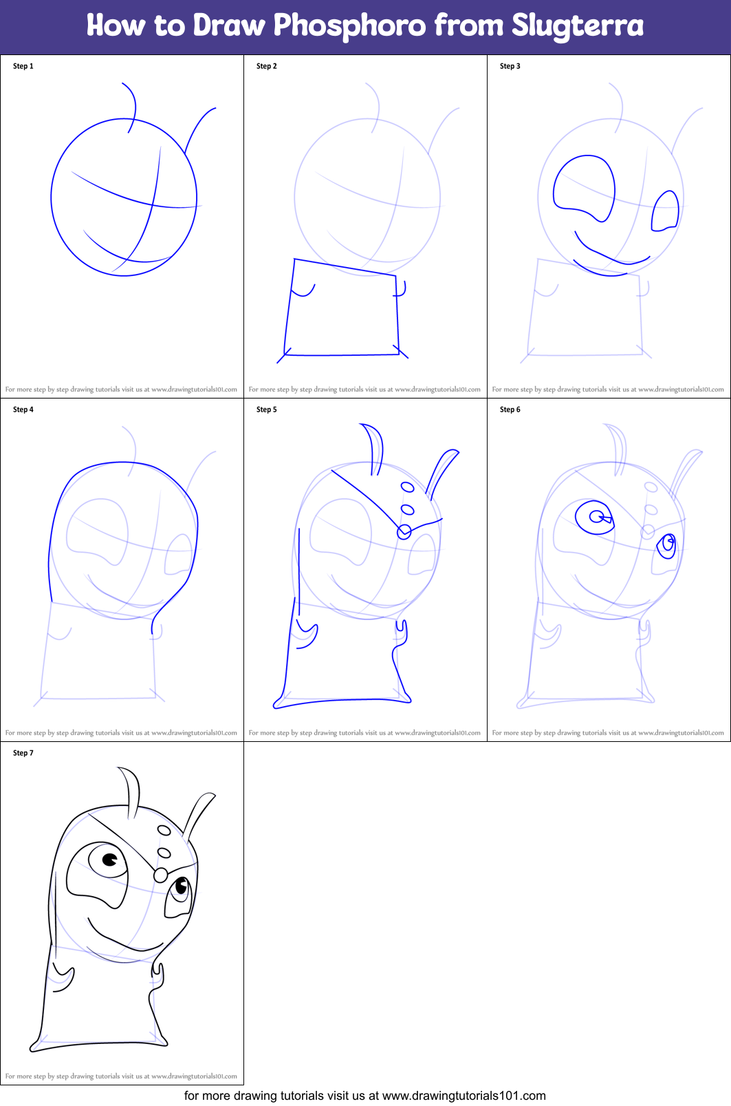 How to Draw Phosphoro from Slugterra Printable Step by Step