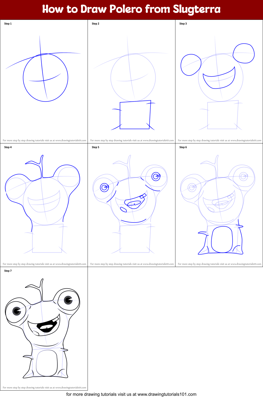 How to Draw Polero from Slugterra Printable Step by Step