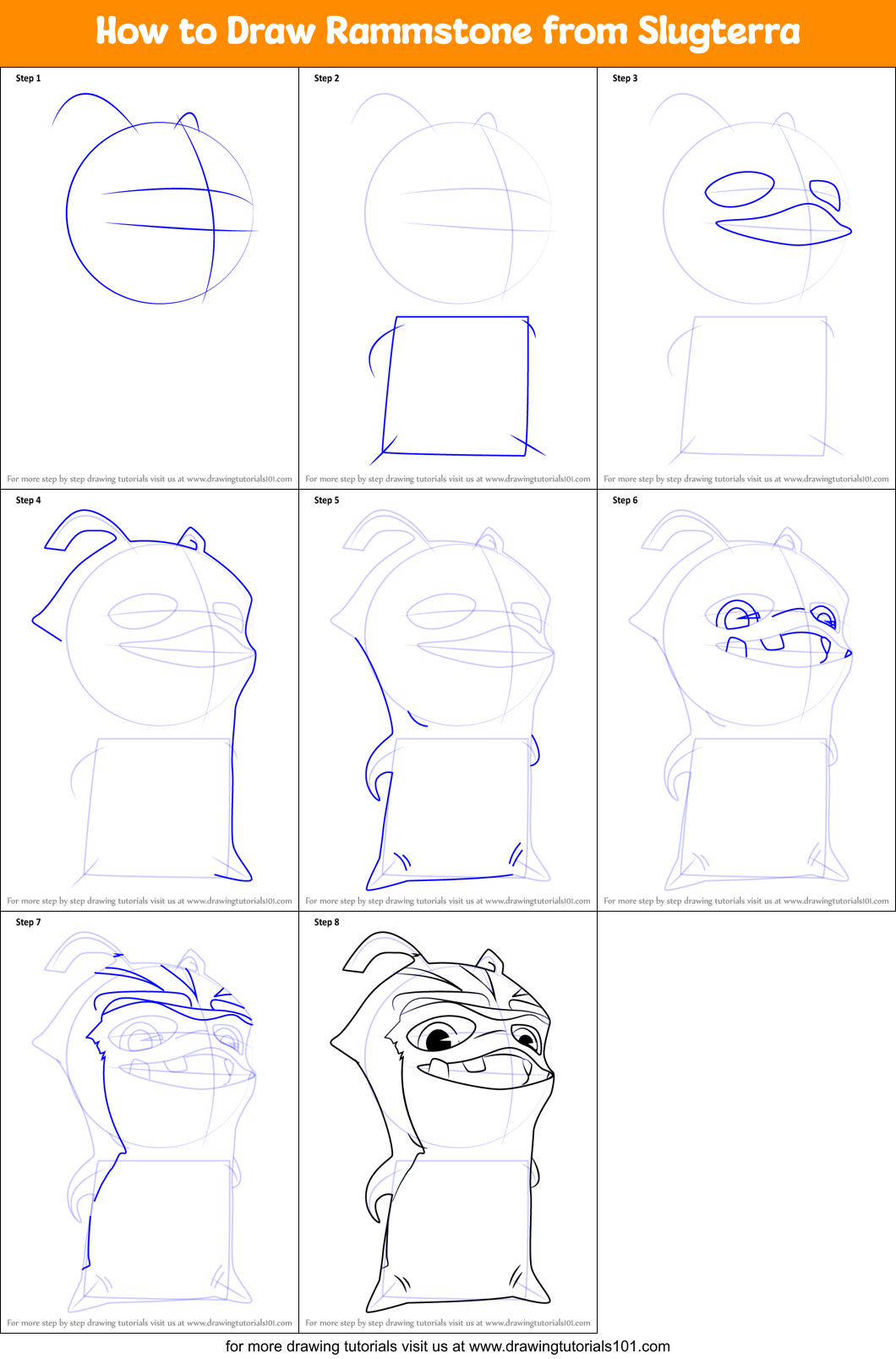 How to Draw Rammstone from Slugterra Printable Step by Step
