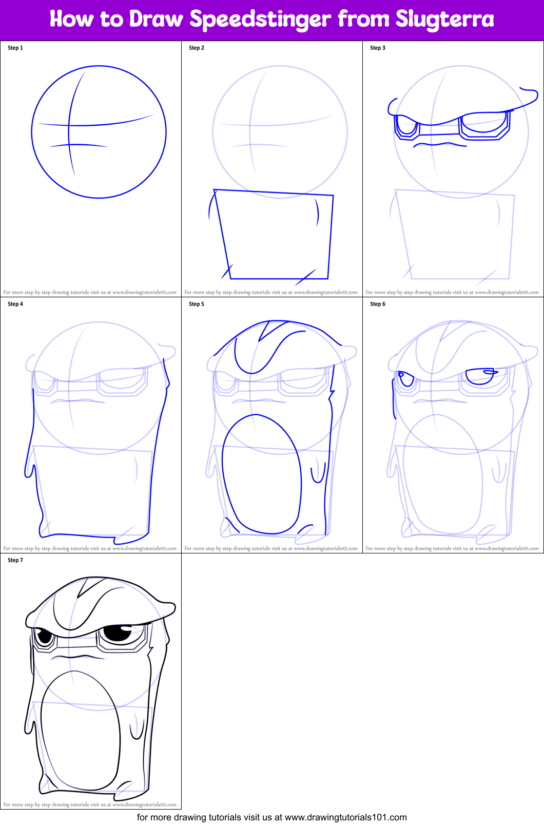 How to Draw Speedstinger from Slugterra Printable Step by Step
