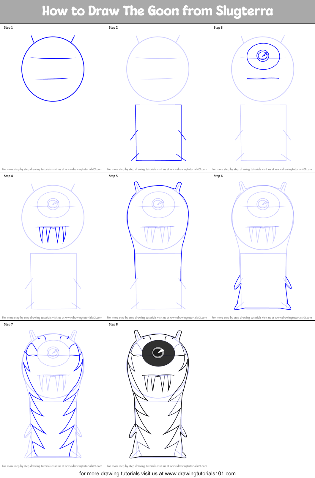 How to Draw The Goon from Slugterra Printable Step by Step