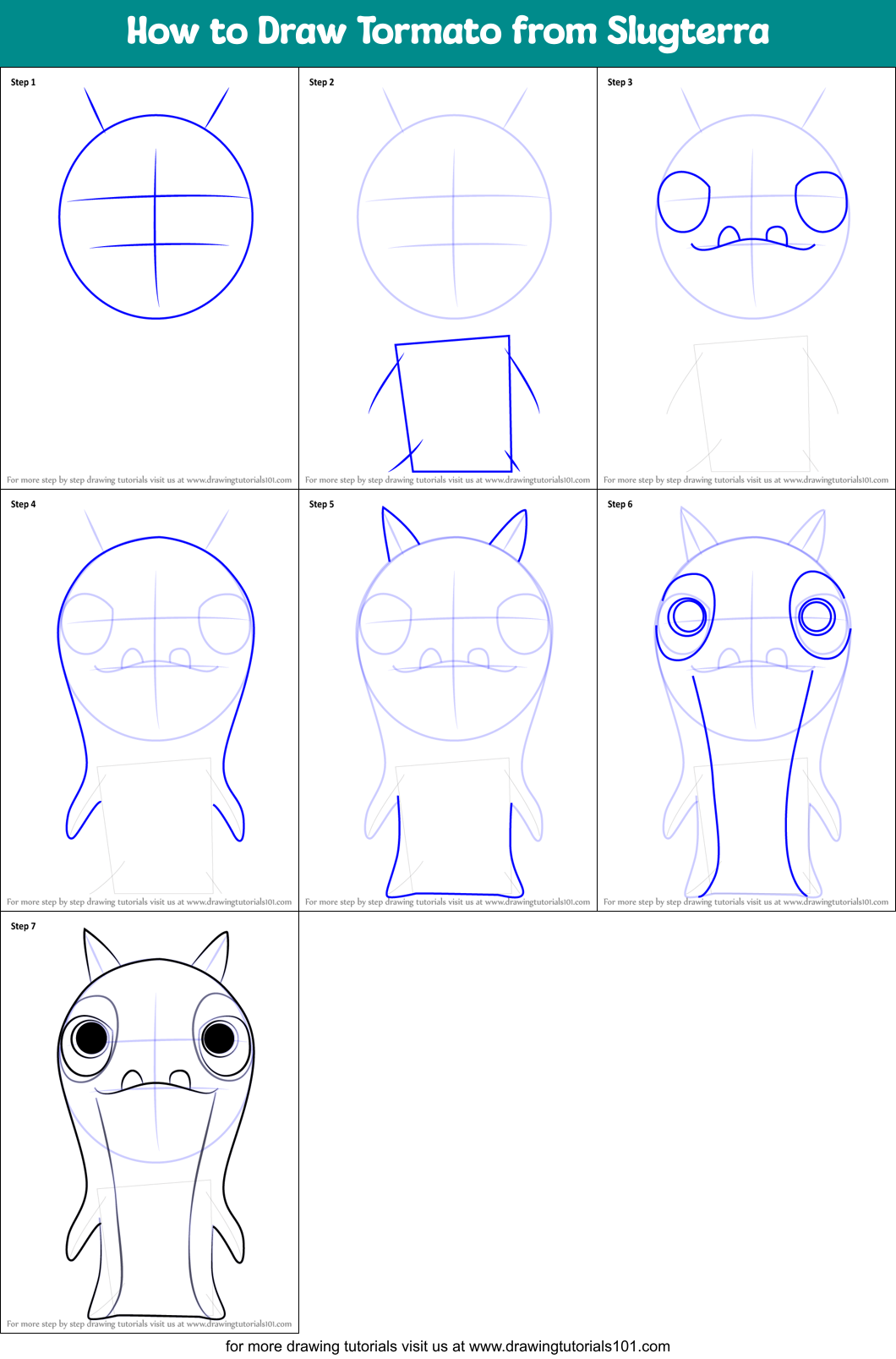 How to Draw Tormato from Slugterra Printable Step by Step