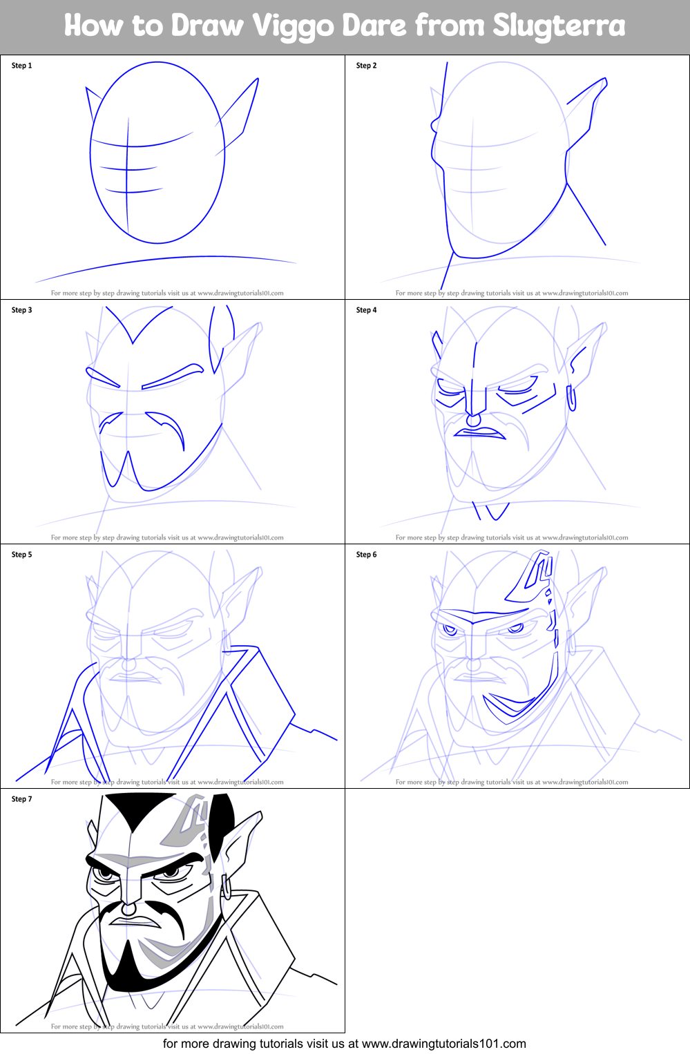 How to Draw Viggo Dare from Slugterra Printable Step by Step