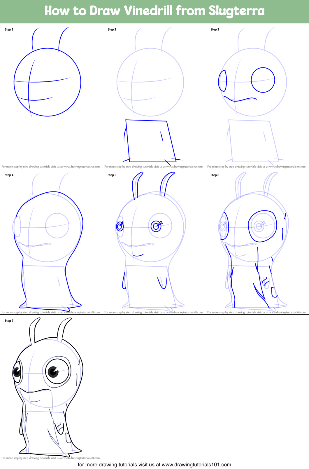 How to Draw Vinedrill from Slugterra Printable Step by Step