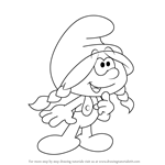 How to Draw Sassette from Smurfs