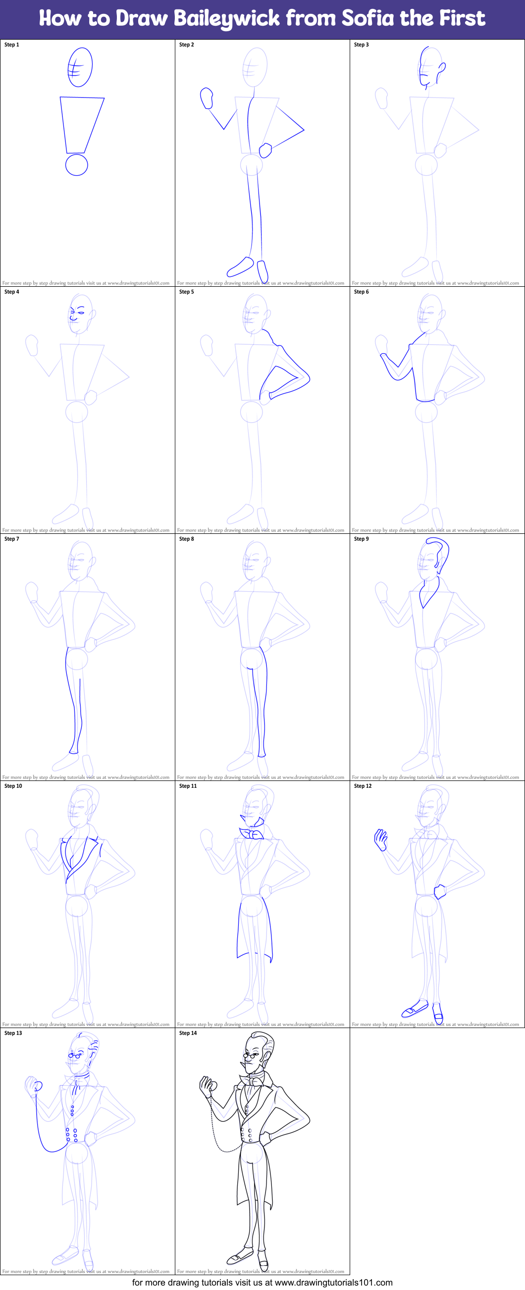 How to Draw Baileywick from Sofia the First Printable Step by Step