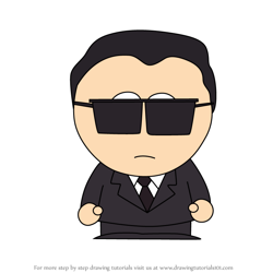 How to Draw Agent Tucker from South Park