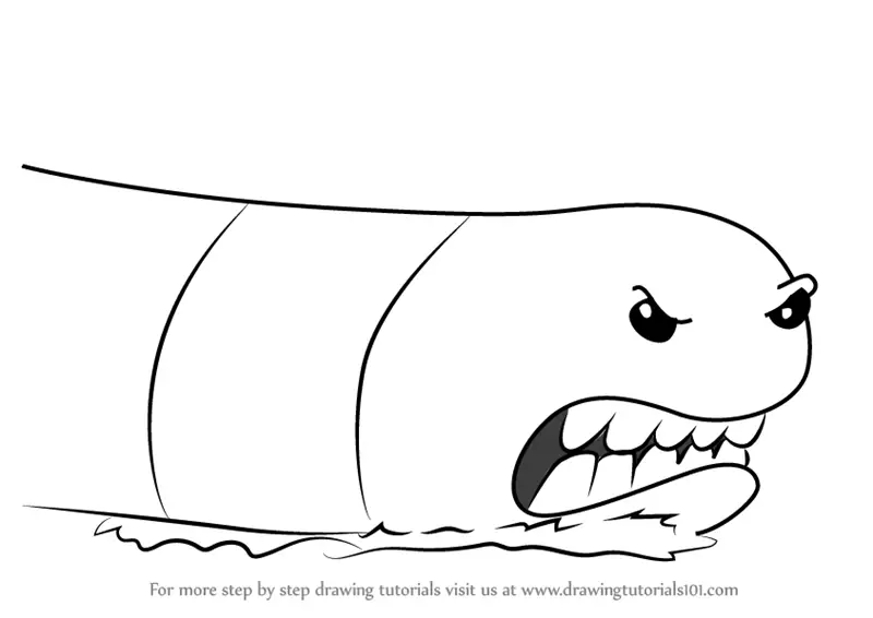 Learn How to Draw Alaskan Bull Worm from SpongeBob SquarePants (SpongeBob  SquarePants) Step by Step : Drawing Tutorials