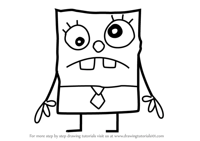 Step by Step How to Draw DoodleBob from SpongeBob SquarePants