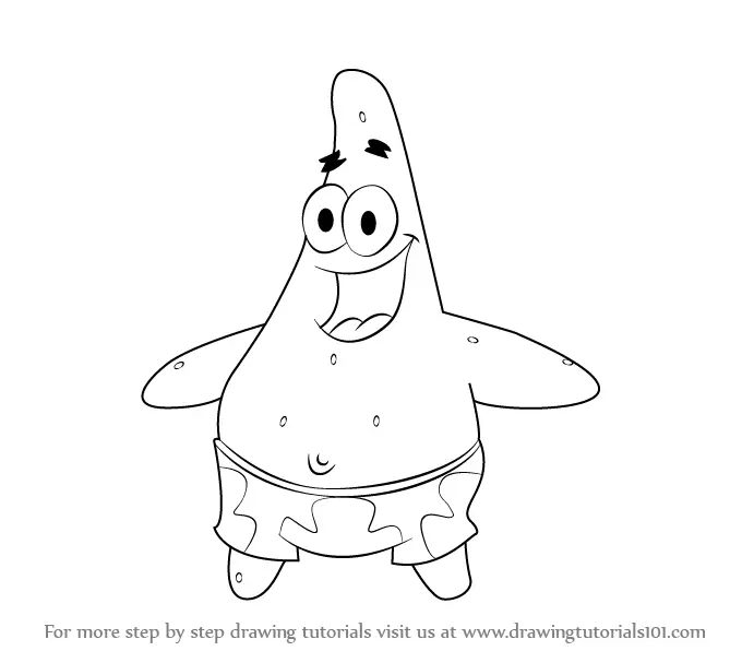 Learn How to Draw Patrick Star from SpongeBob SquarePants (SpongeBob  SquarePants) Step by Step : Drawing Tutorials