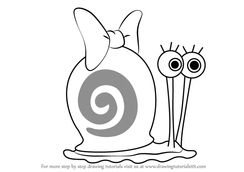 Learn How to Draw Snellie the Snail from SpongeBob SquarePants (SpongeBob  SquarePants) Step by Step : Drawing Tutorials