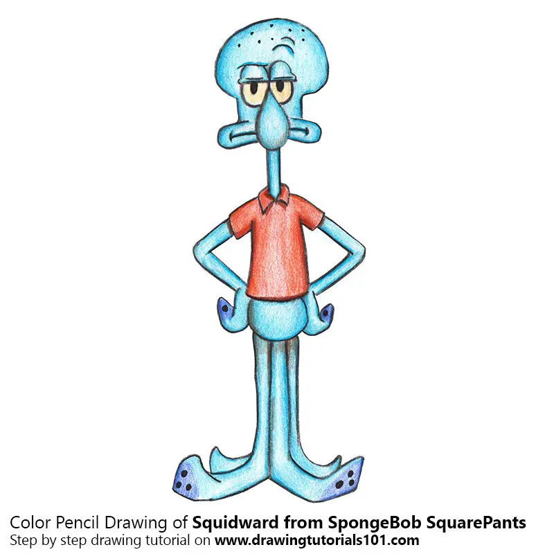 Squidward from SpongeBob SquarePants Color Pencil Drawing