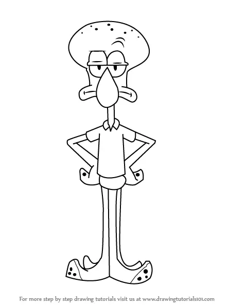 Learn How to Draw Squidward from SpongeBob SquarePants (SpongeBob  SquarePants) Step by Step : Drawing Tutorials