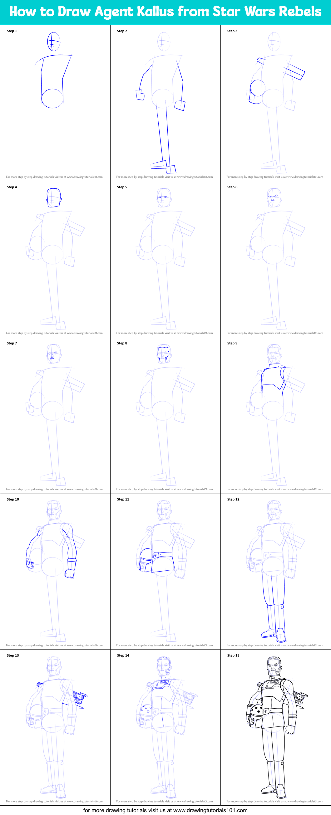 How to Draw Agent Kallus from Star Wars Rebels Printable Step by Step