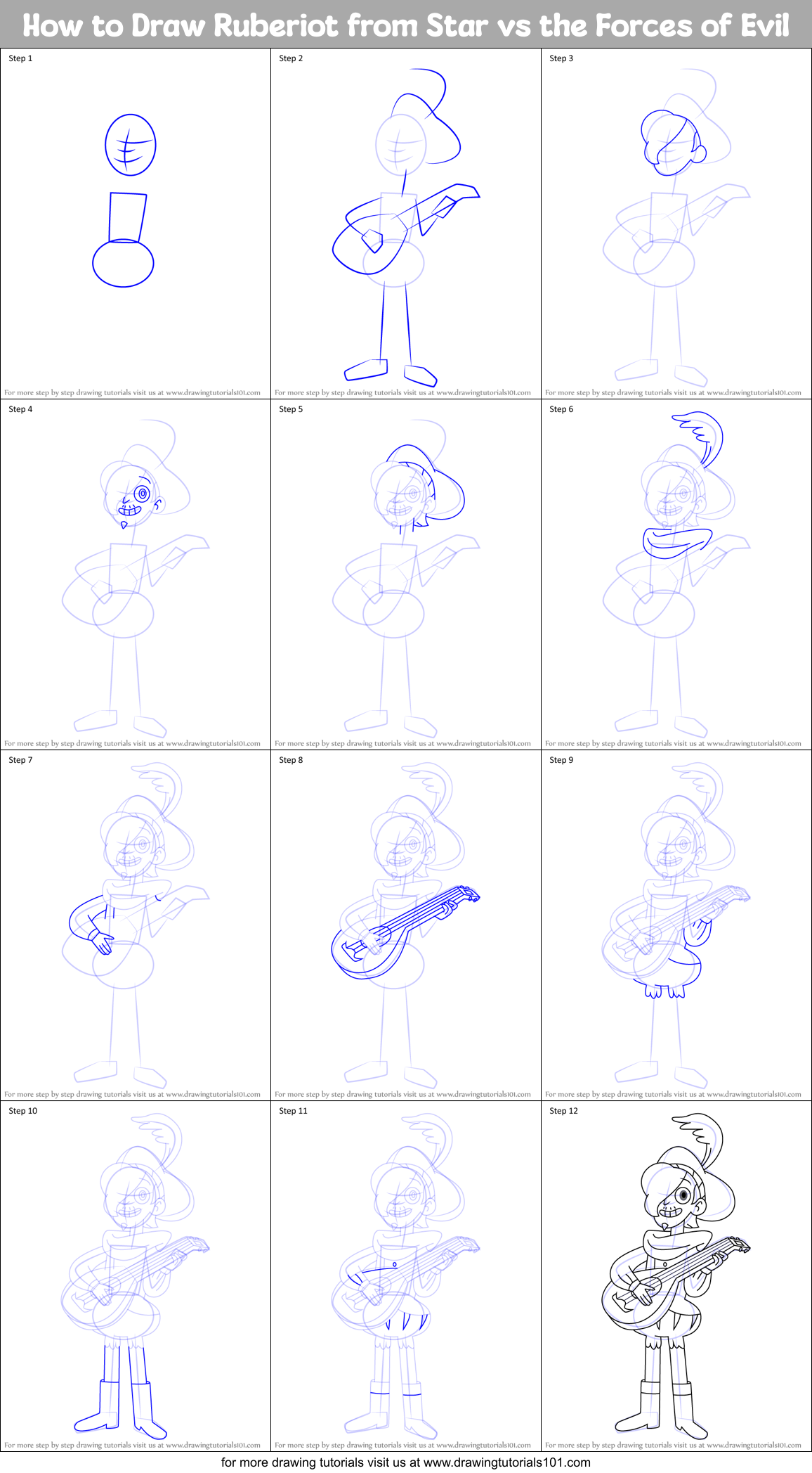 How to Draw Ruberiot from Star vs the Forces of Evil Printable Step by Step