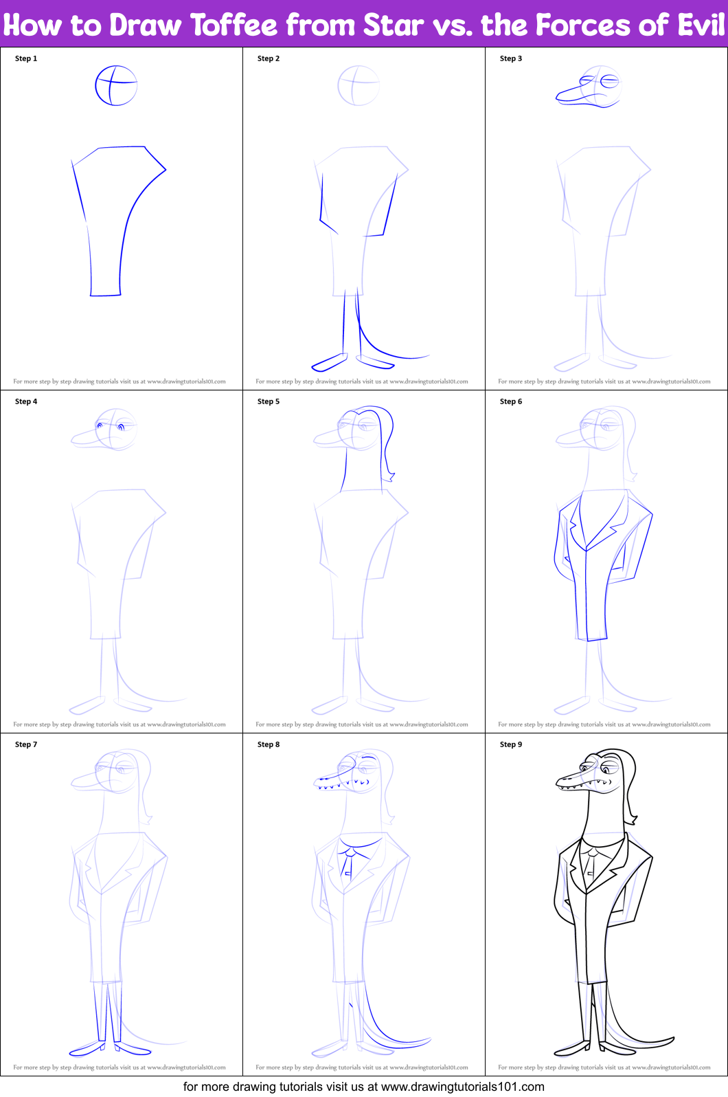 How to Draw Toffee from Star vs. the Forces of Evil Printable Step by Step