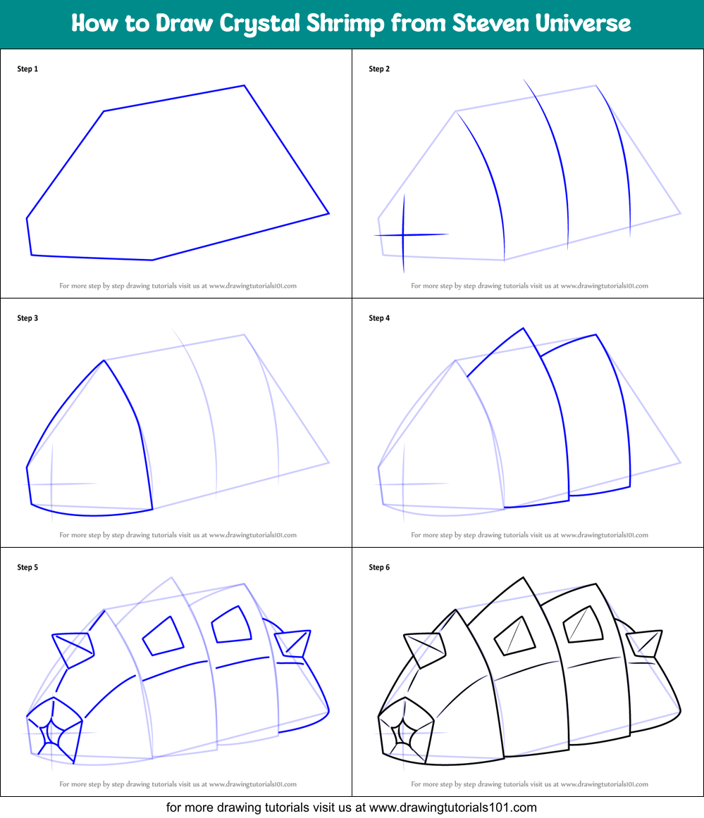How to Draw Crystal Shrimp from Steven Universe Printable Step by Step