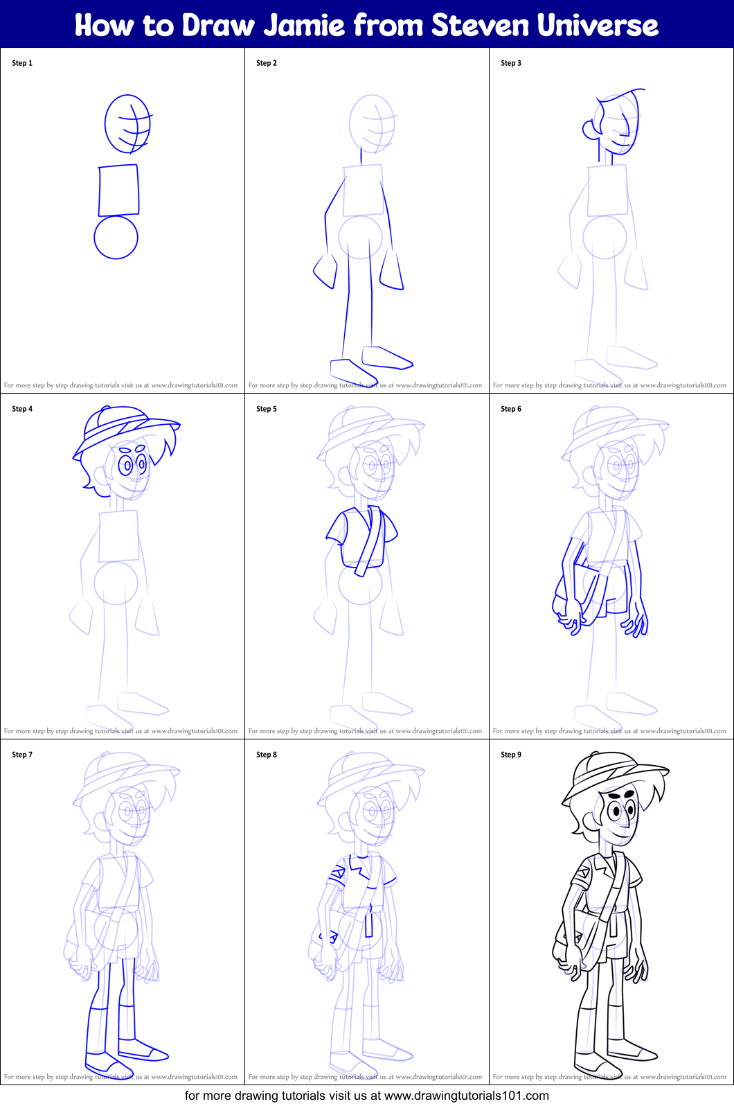 How to Draw Jamie from Steven Universe Printable Step by Step