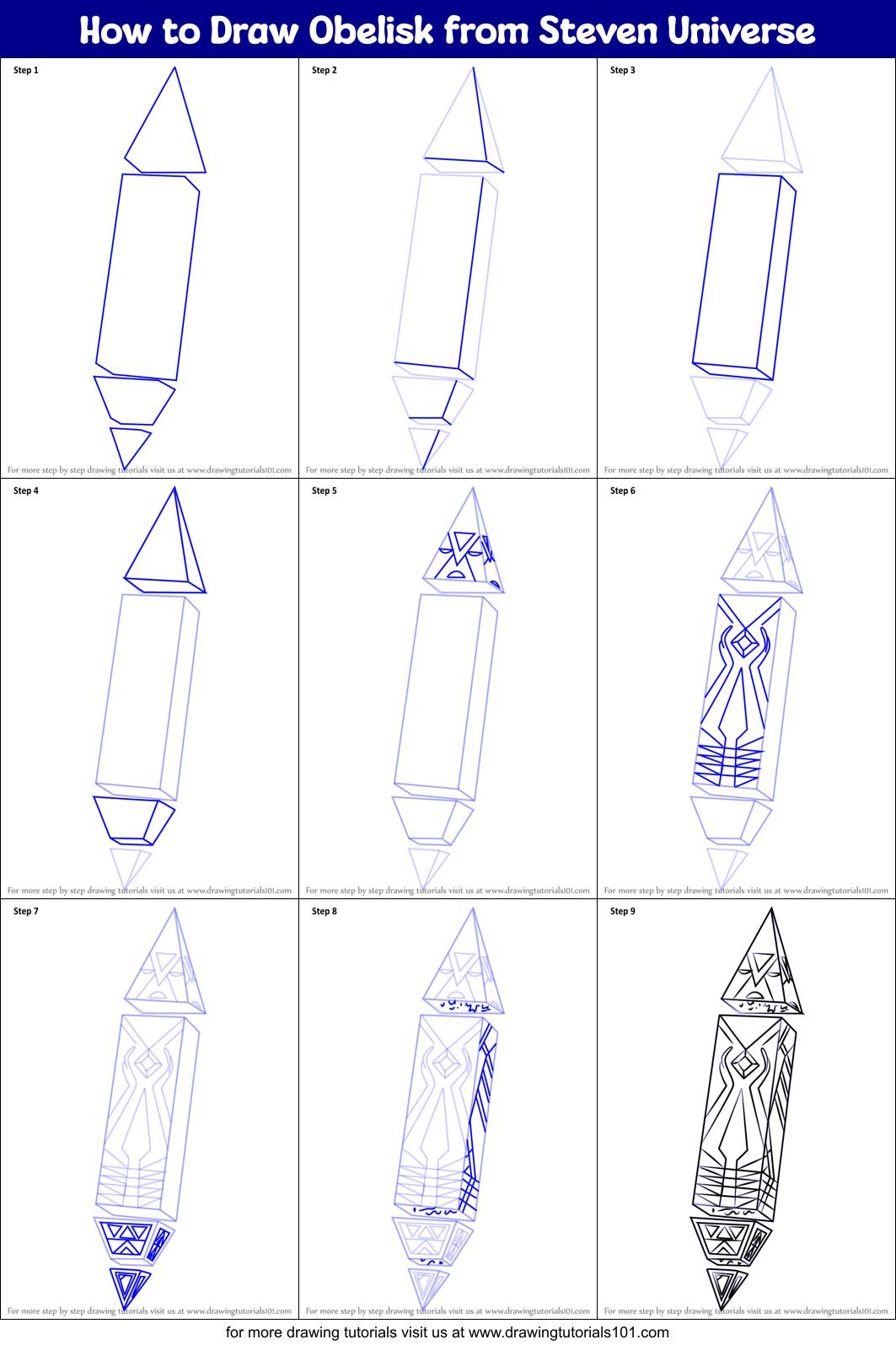 How to Draw Obelisk from Steven Universe Printable Step by Step