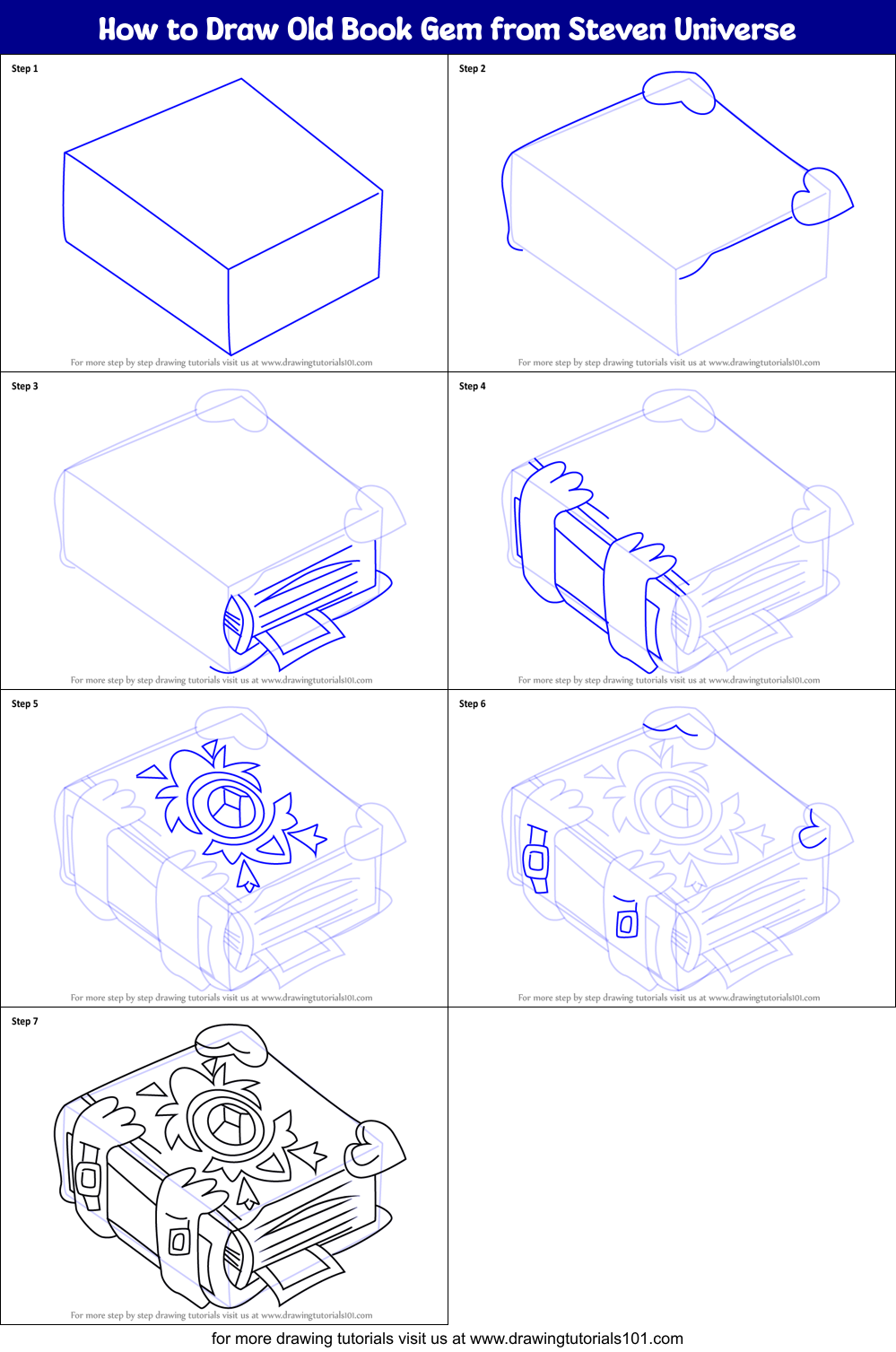 How to Draw Old Book Gem from Steven Universe Printable Step by Step