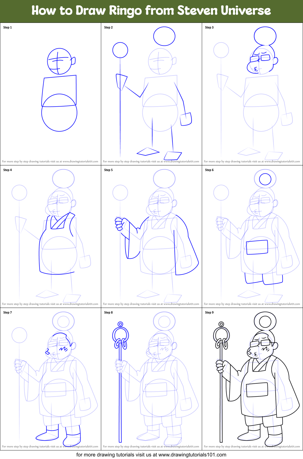 How to Draw Ringo from Steven Universe Printable Step by Step