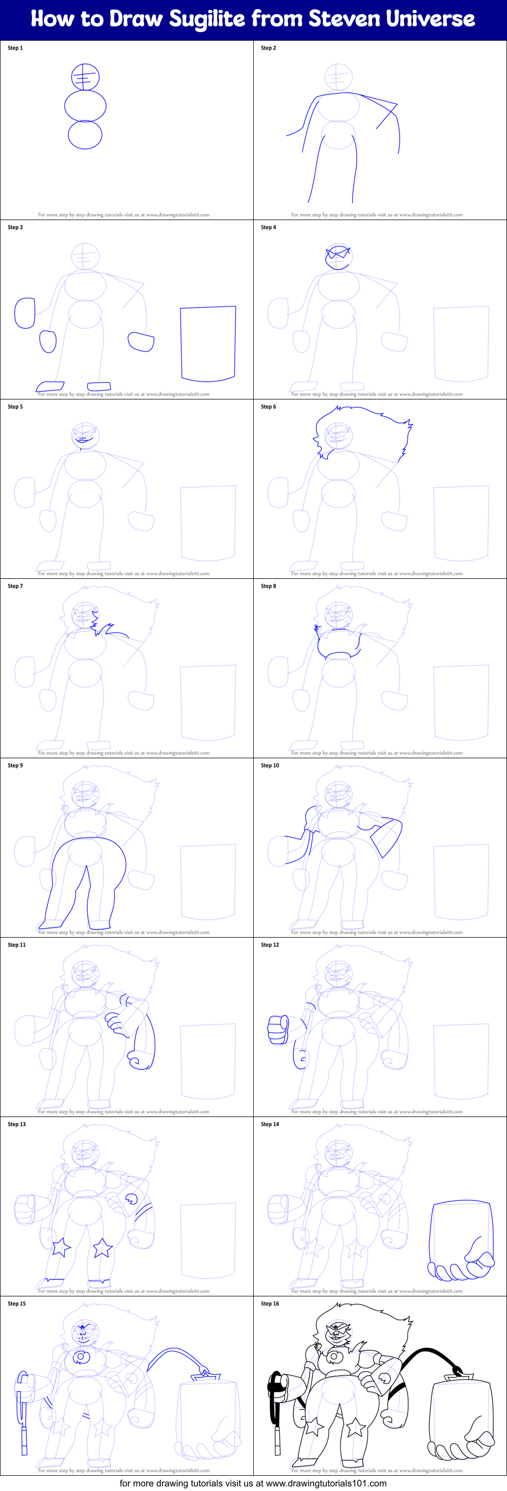 How to Draw Sugilite from Steven Universe Printable Step by Step