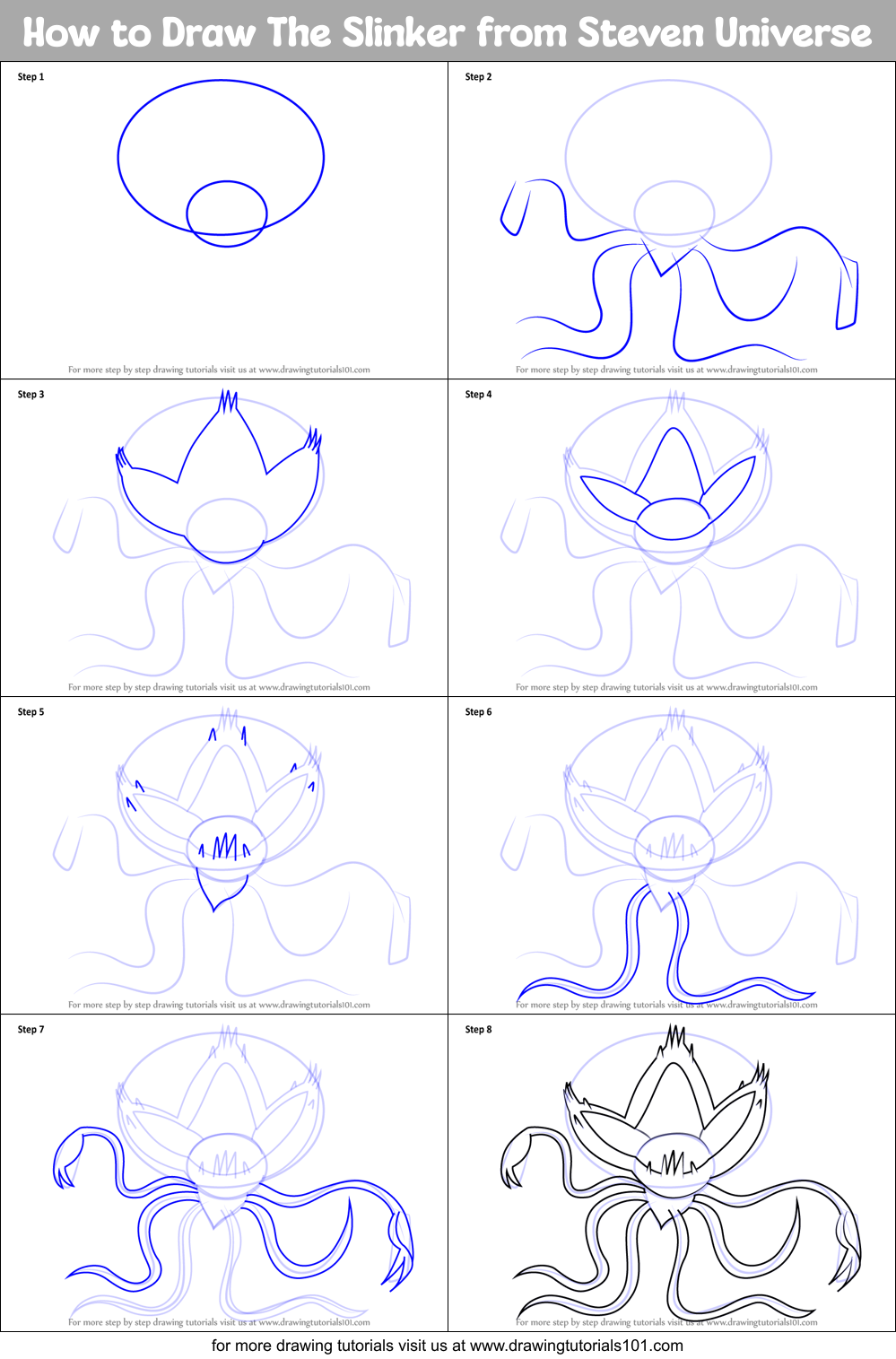 How to Draw The Slinker from Steven Universe Printable Step by Step