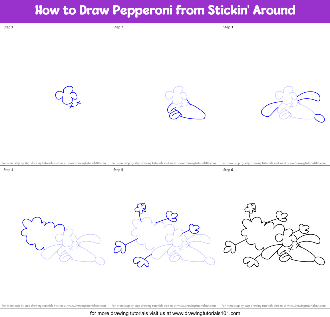 How to Draw Pepperoni from Stickin' Around Printable Step by Step