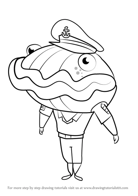 Learn How to Draw Captain Clam from Stoked (Stoked) Step by Step ...