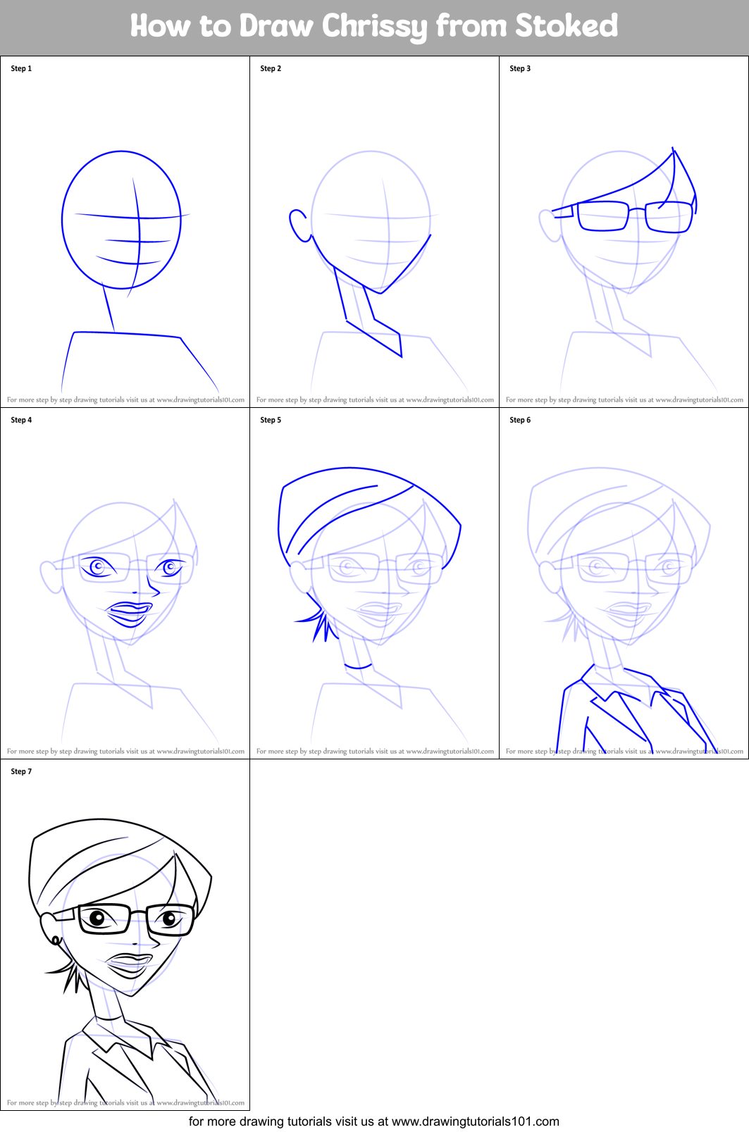 How to Draw Chrissy from Stoked Printable Step by Step