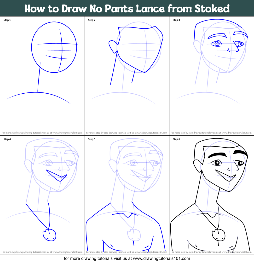 How to Draw No Pants Lance from Stoked Printable Step by Step
