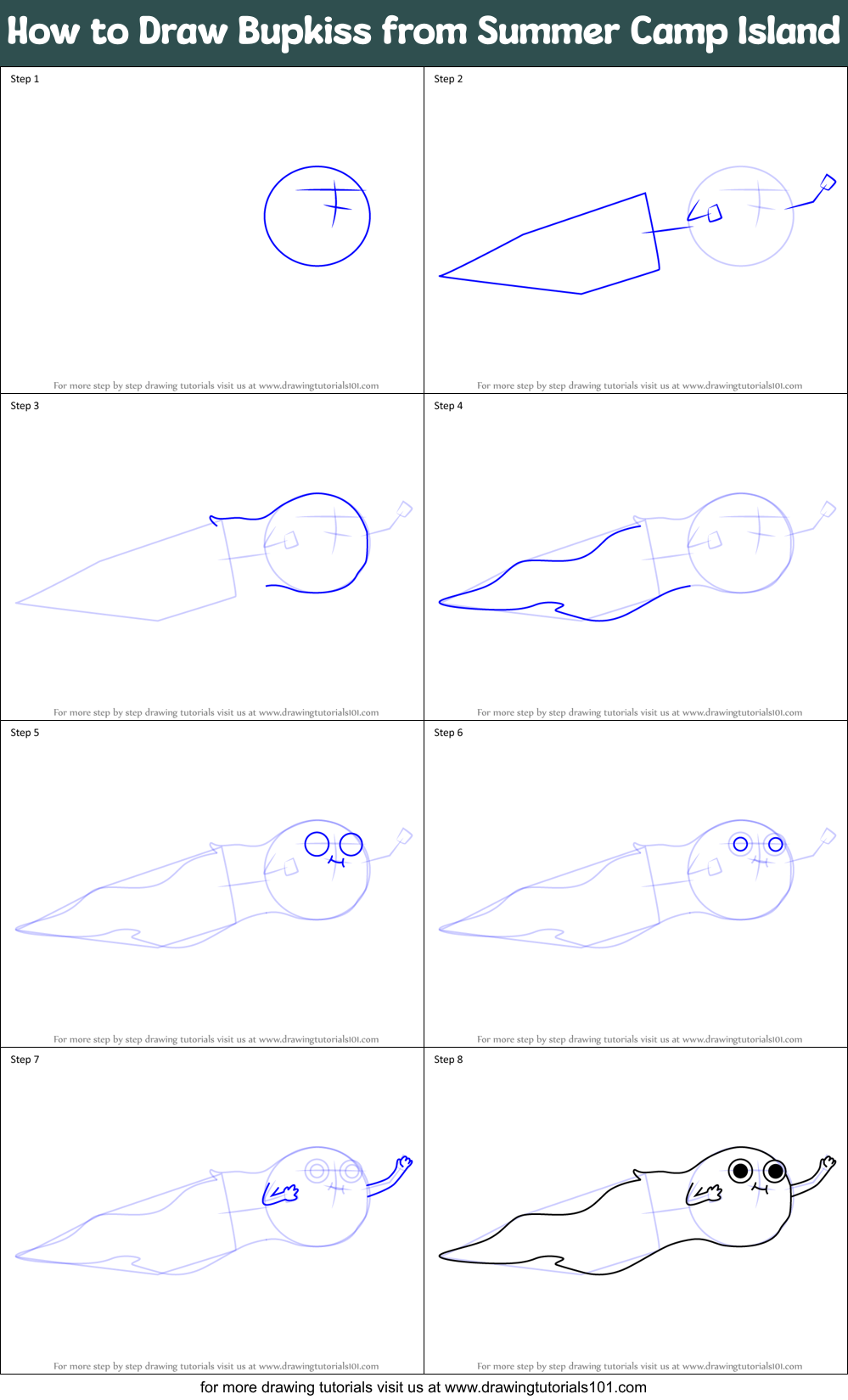 How to Draw Bupkiss from Summer Camp Island Printable Step by Step