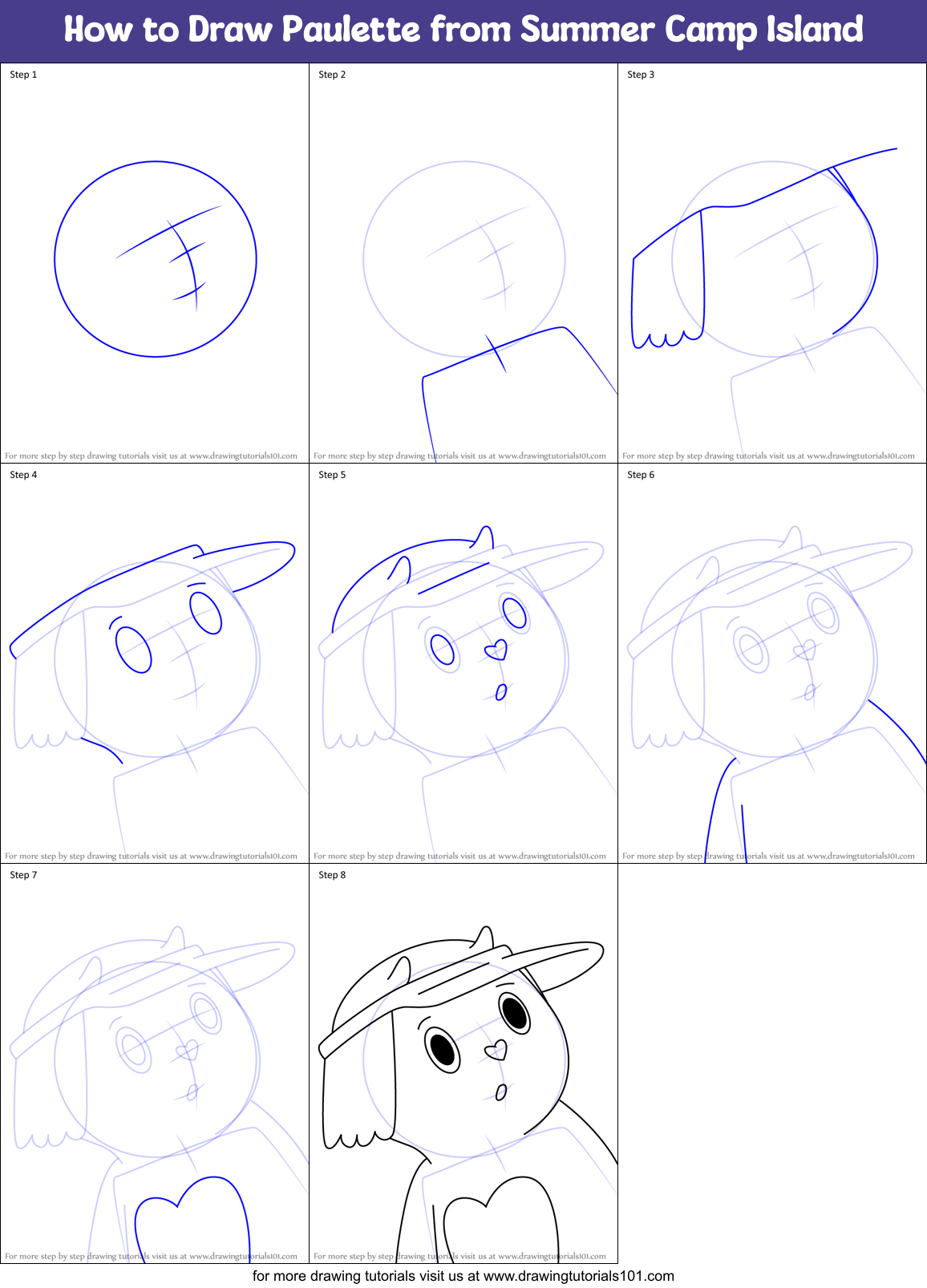 How to Draw Paulette from Summer Camp Island Printable Step by Step