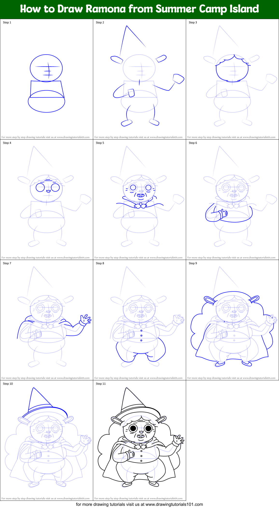 How to Draw Ramona from Summer Camp Island Printable Step by Step