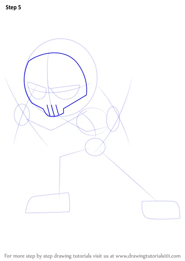 Step by Step How to Draw Red X from Teen Titans Go