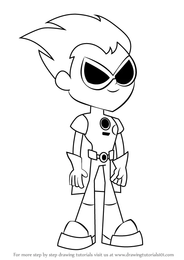 Learn How to Draw Robin from Teen Titans Go (Teen Titans Go!) Step by Step  : Drawing Tutorials