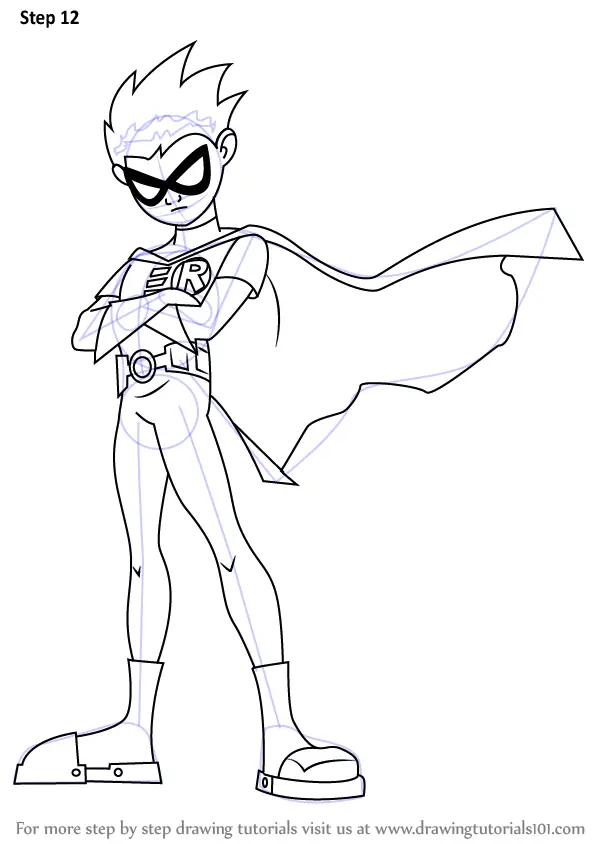 Learn How to Draw Robin from Teen Titans (Teen Titans) Step by Step :  Drawing Tutorials