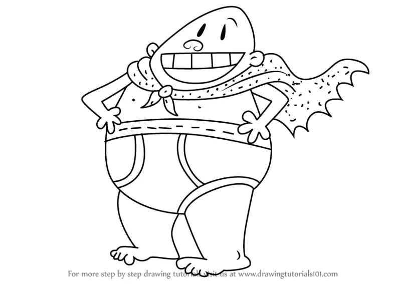 Learn How to Draw Captain Underpants from The Adventures of Captain  Underpants (The Adventures of Captain Underpants) Step by Step : Drawing  Tutorials