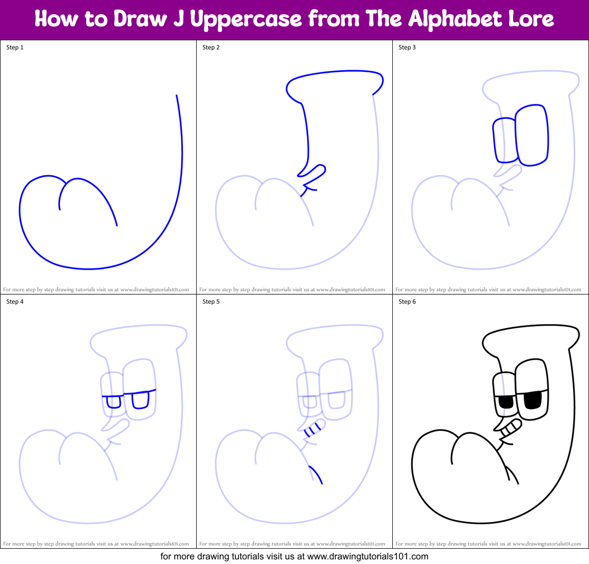 How to Draw I Lowercase from The Alphabet Lore (The Alphabet Lore) Step by  Step
