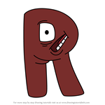 How to Draw R Uppercase from The Alphabet Lore