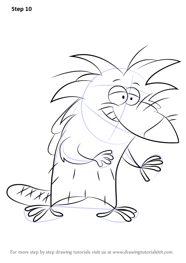 How to Draw Norbert Beaver from The Angry Beavers (The Angry Beavers) Step by Step