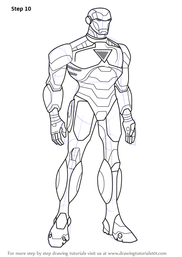 Learn How to Draw Iron Man from The Avengers - Earth's Mightiest Heroes