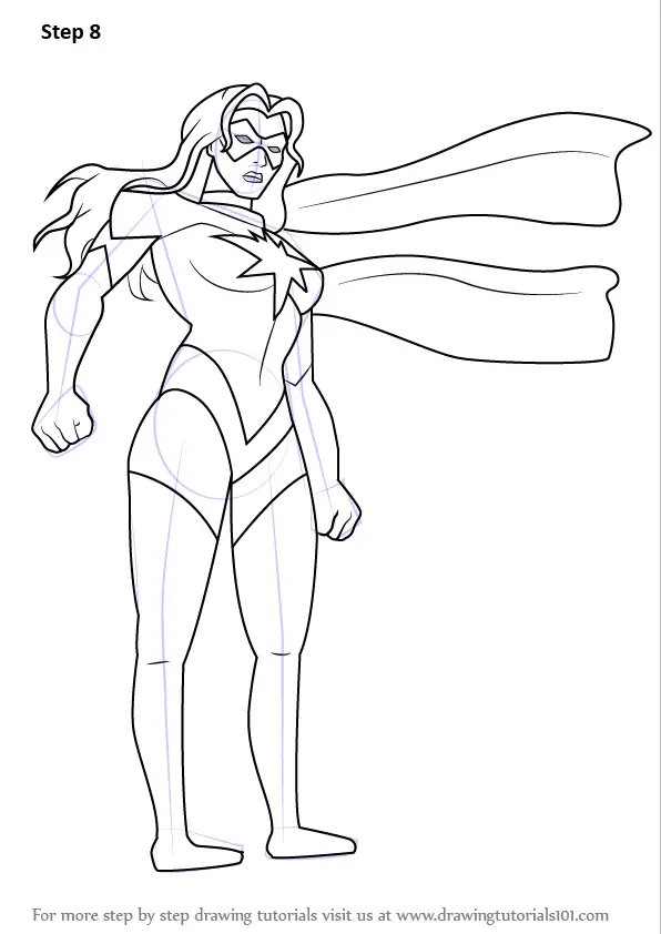 Download Step by Step How to Draw Ms. Marvel from The Avengers - Earth's Mightiest Heroes ...